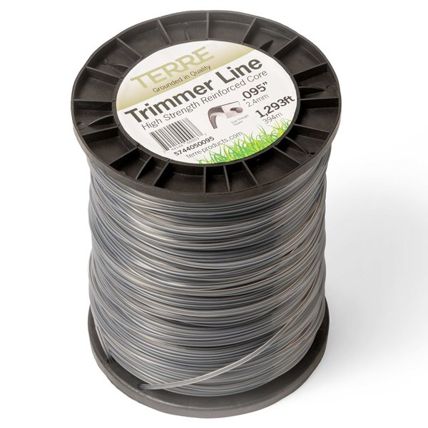 T Terre Commercial Grade Dual Strength .095 Square Weed Eater Trimmer Line Spool Length 774 ft. 5744030095